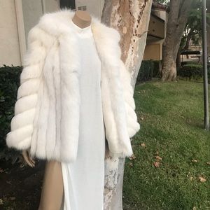 Saga fox white fur coat